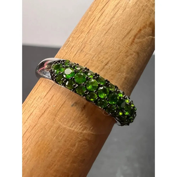 Green Chrome Diopside Rhodium Over Sterling Silver Ring 1.18ctw size 9 - Picture 6 of 11